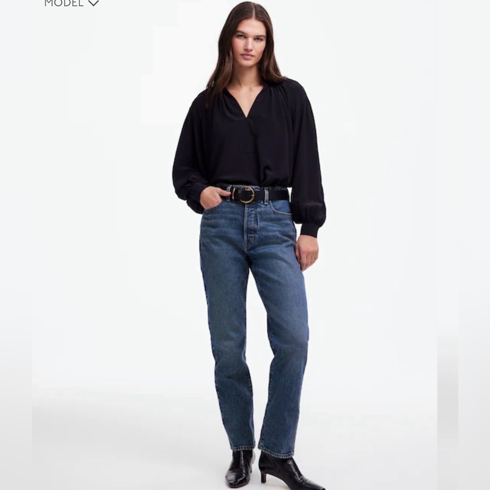 Madewell The '90s Straight Crop Jean in Concho Wash - Picture 3 of 6